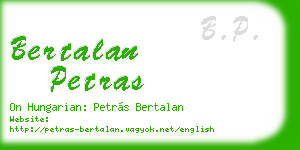 bertalan petras business card